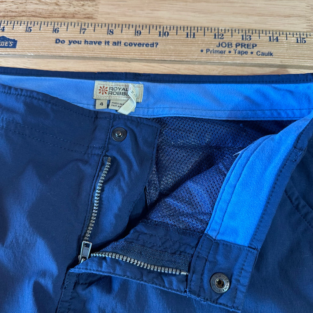 Royal Robbins Pants Women's 4 Lightweight Capri Blue Outdoor Hiking 32x21"