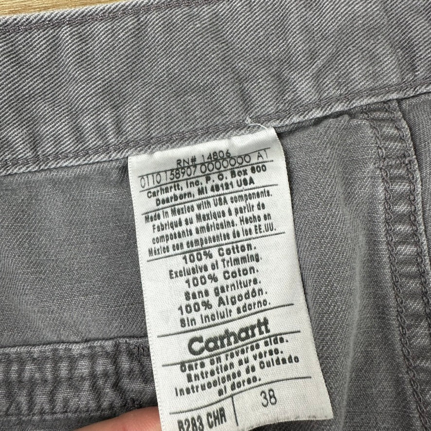 Carhartt B283 CHR Shorts Mens 38 Relaxed fit canvas Gray 9.5" ins Casual Utility