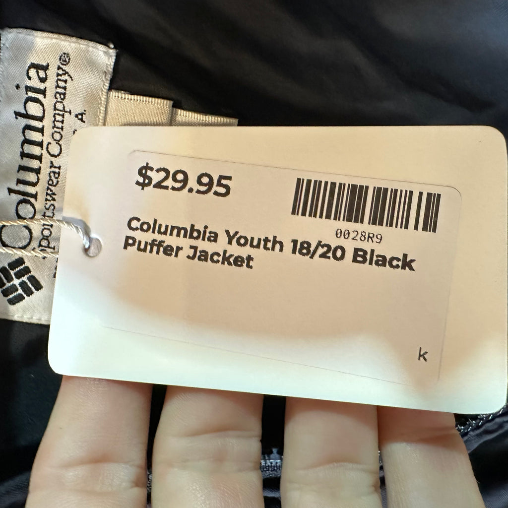Columbia Boys XL 18/20 Black Puffer Jacket
