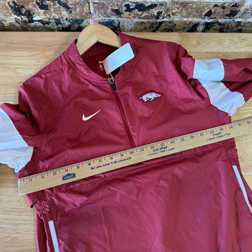 Nike Arkansas Razorbacks 1/4 Zip Sideline Pullover Jacket Mens Small Red