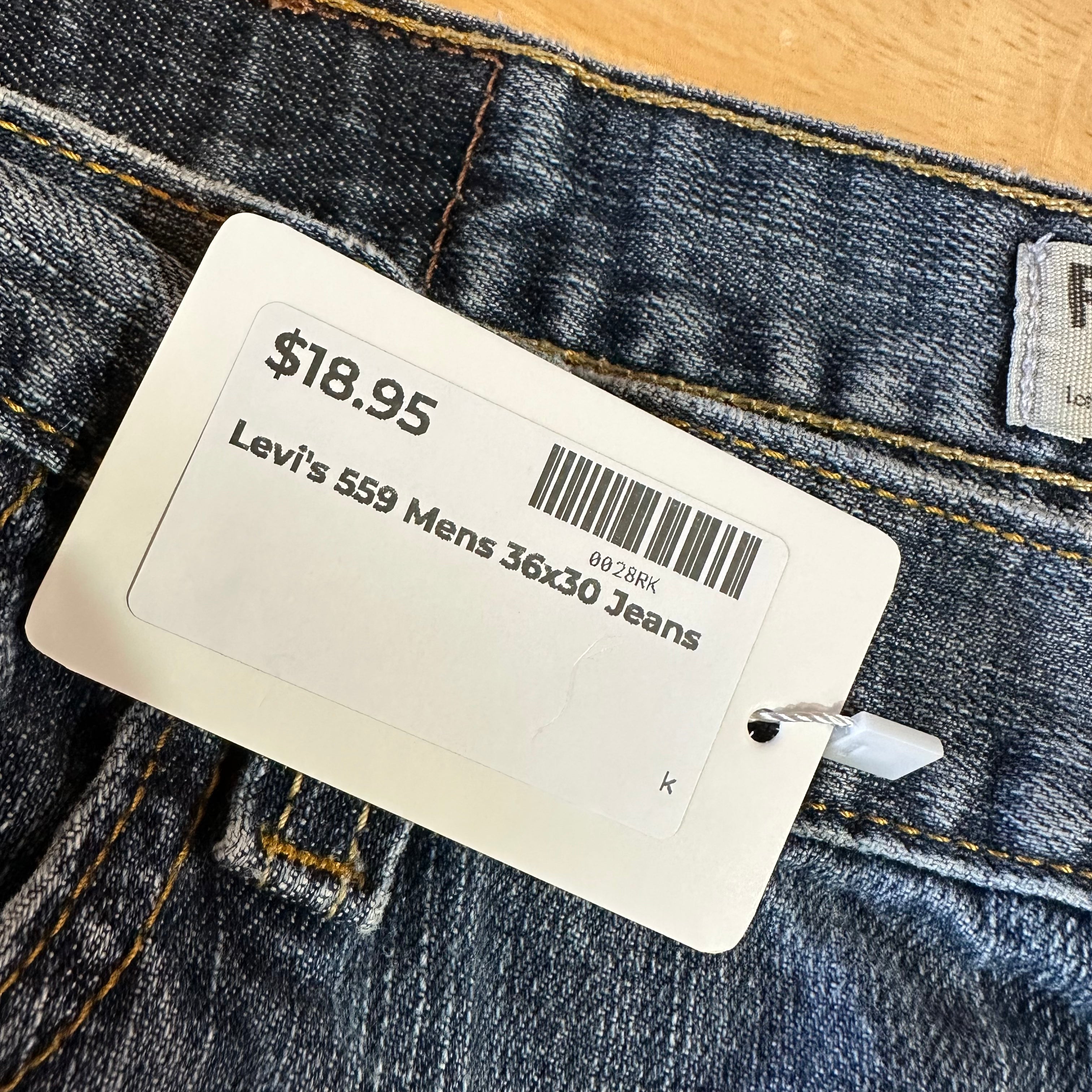 Levi's 559 Mens 36x30 Blue Jeans