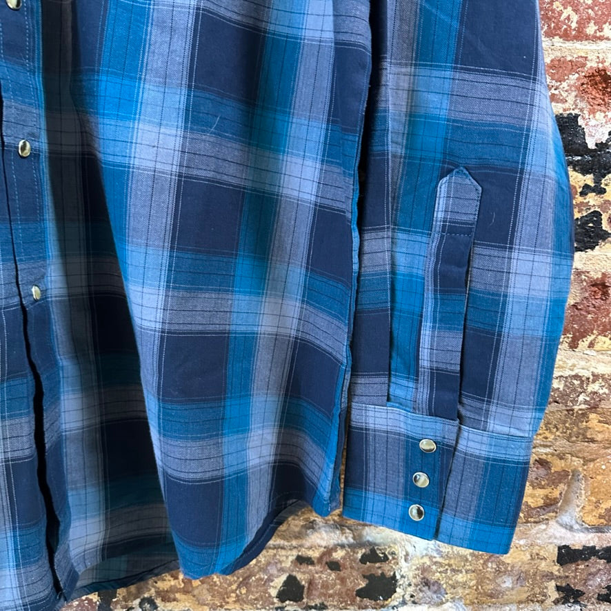 Ely Cattleman Men's Large Blue Western Shirt