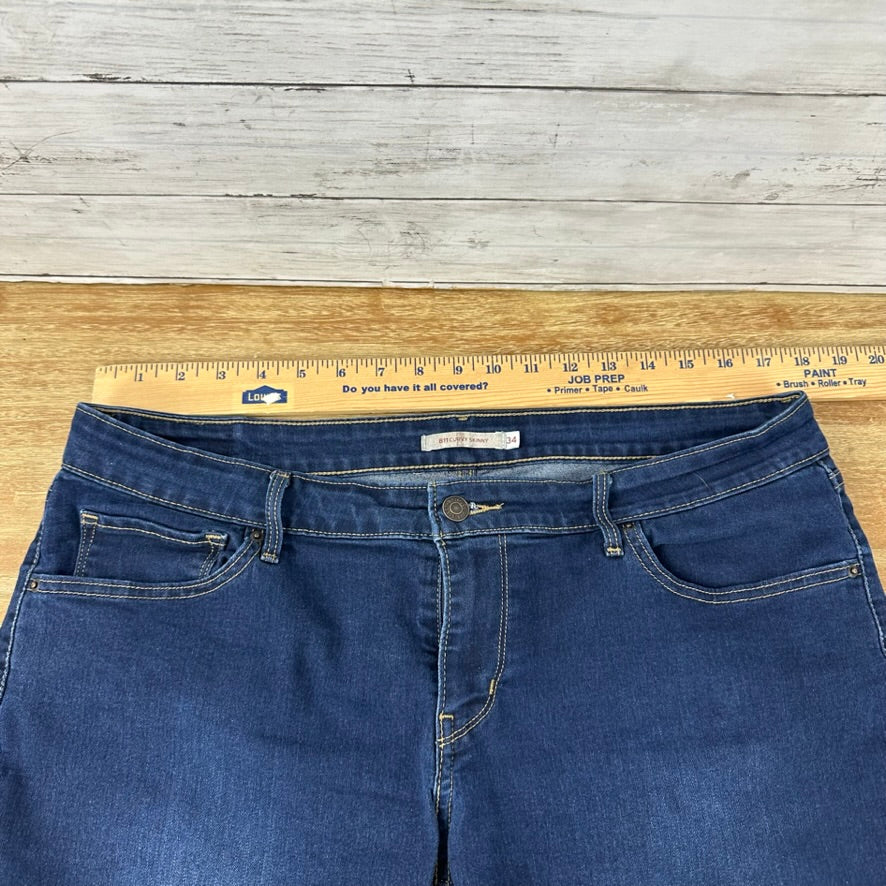 Levi's 811 Denim Blue Jean Shorts Cut Offs Womens 34