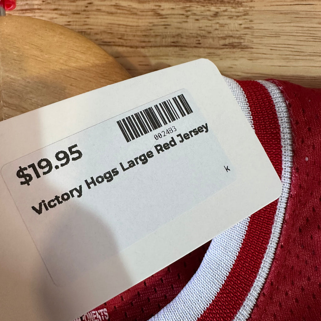 Arkansas Razorbacks Hogs The Victory Jersey Mens Size Large Red Breathable S/S