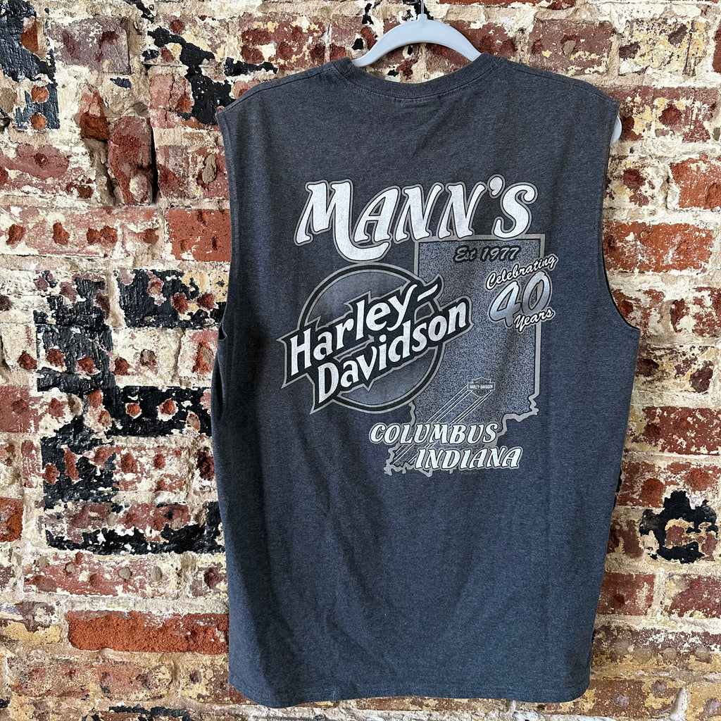 Harley Davidson Men's Large Sleeveless Gray T-Shirt