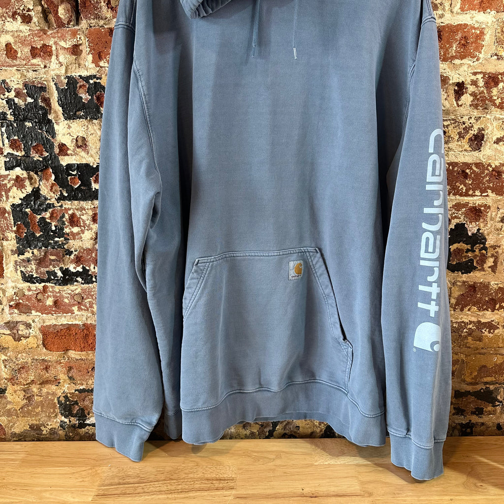 Carahrtt Blue Garment Dyed Hoodie Mens 2XL Tall