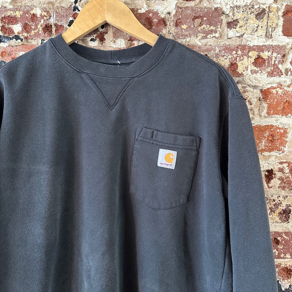 Carhartt Sweatshirt Mens Black Crewneck Size Medium Original Fit