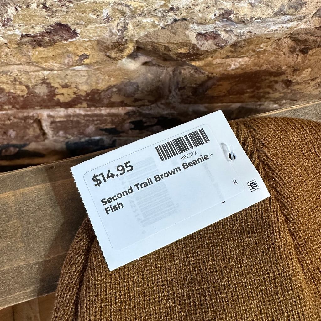 Second Trail Fishing Brown Beanie New