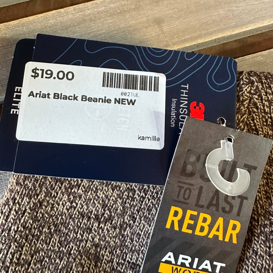 Ariat Rebar Men's Beanie Hat Brown NWT