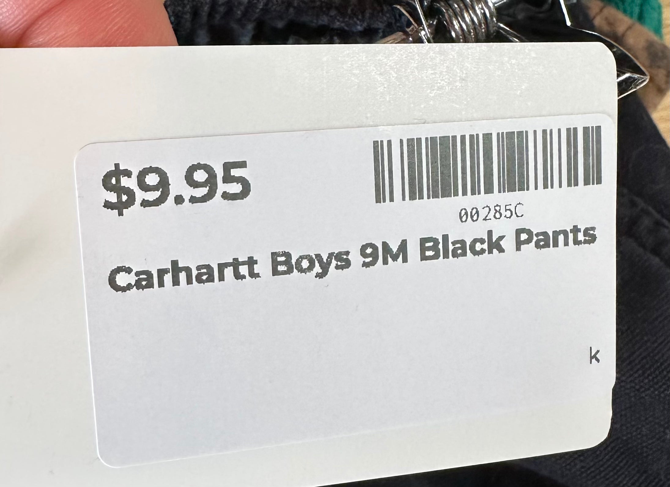 Carhartt Boys 9M Black Pants