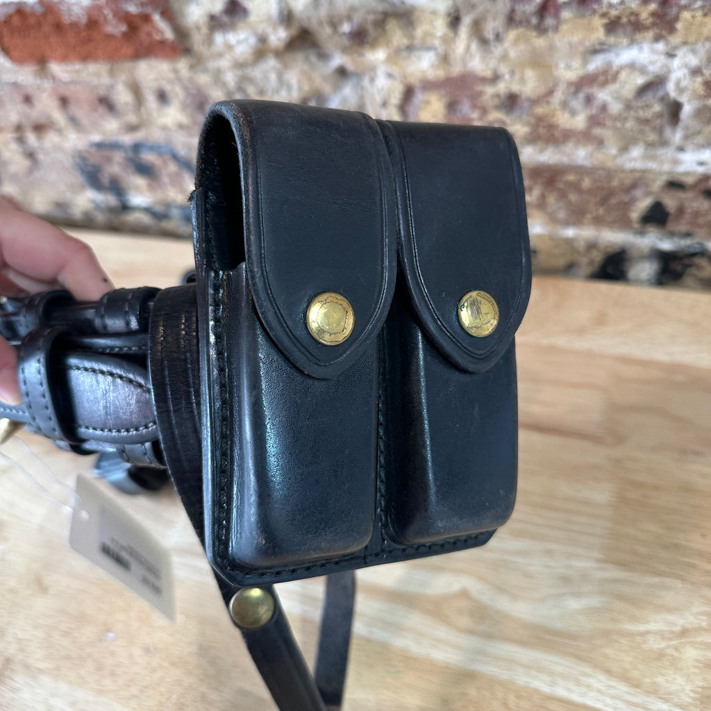 Vintage Strong Leather Revolver Holster Black Belt USA Made Duty Holders