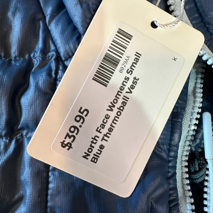 North Face Womens Small Thermoball Blue Vest