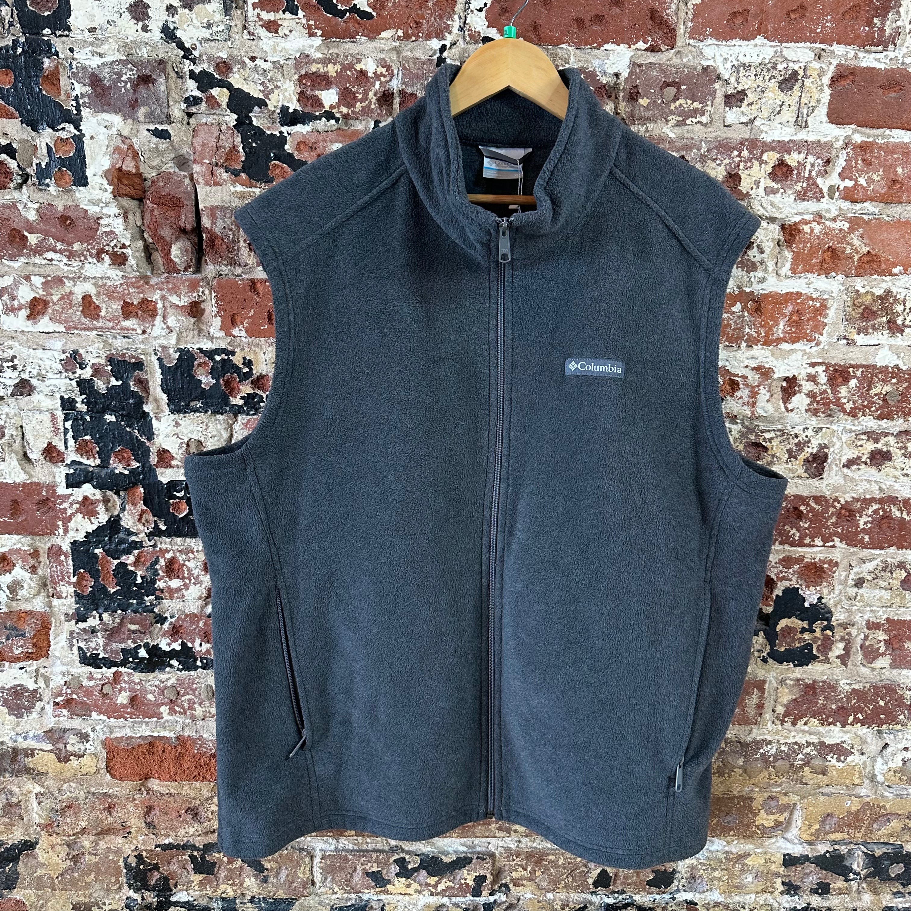 Columbia Vest gray Full Zip Steens Mountain Fleece Outdoor Hiking Mens XL