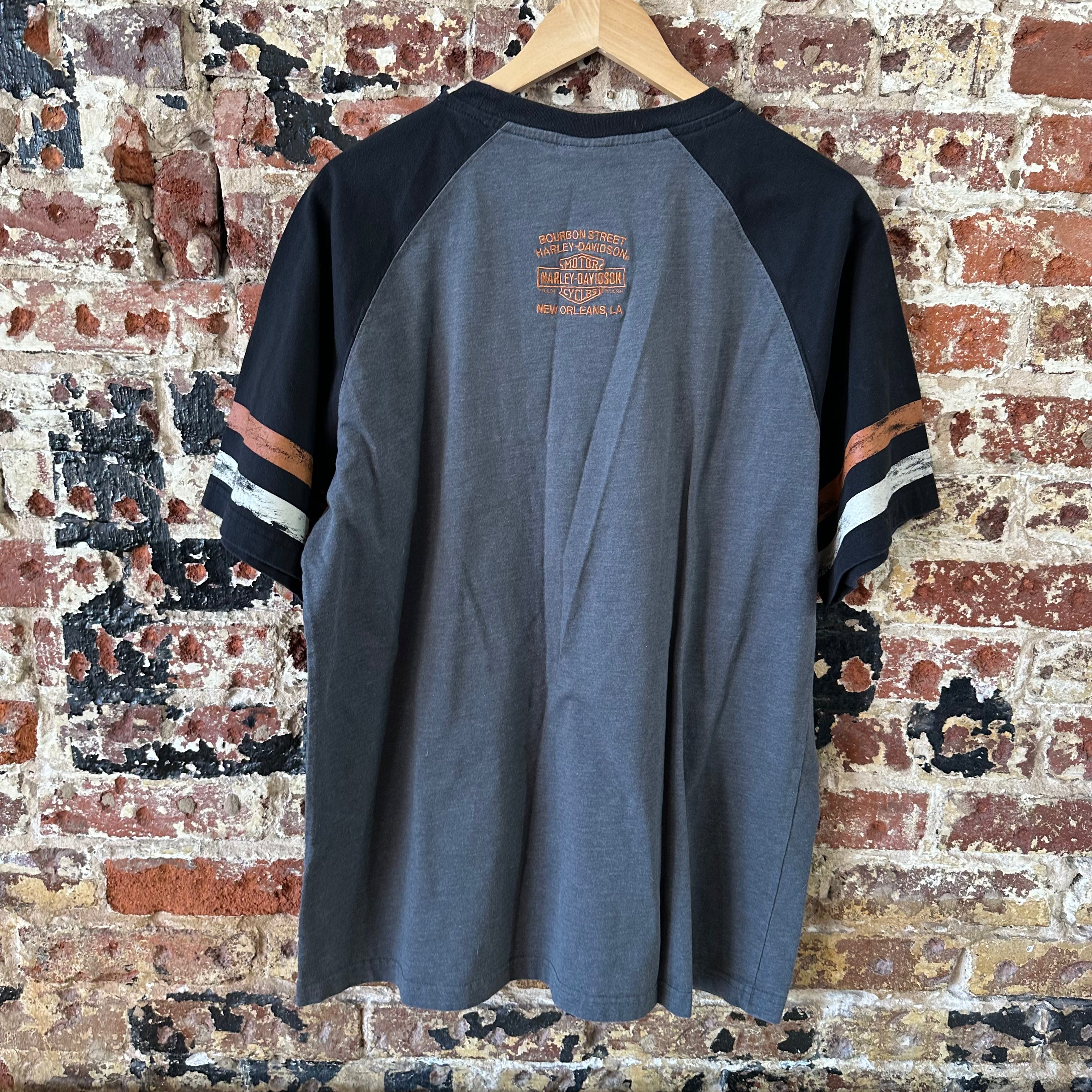 Harley Davidson New Orleans T-Shirt Mens XL Black Gray Biker Short Sleeve