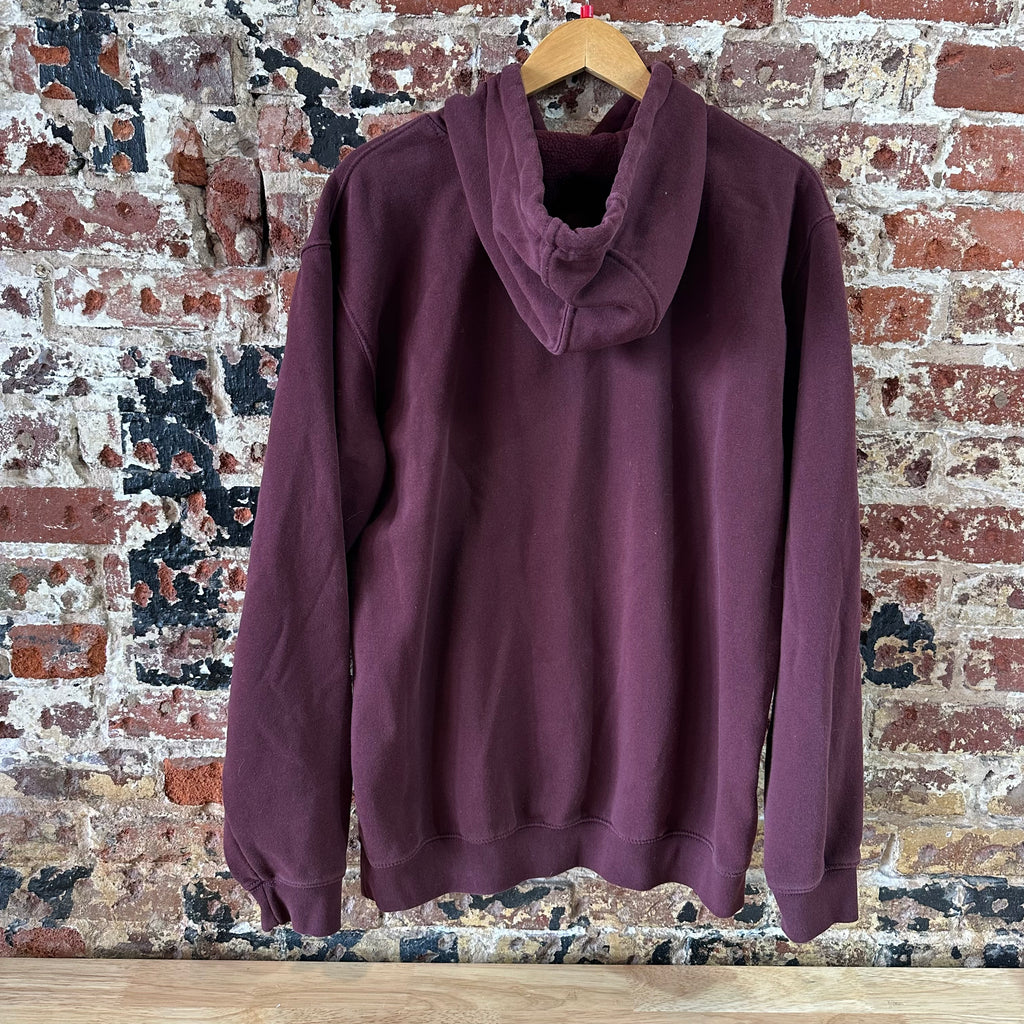 Carhartt Men's Large Sleeve Logo Hoodie Loose Fit Workwear Purple