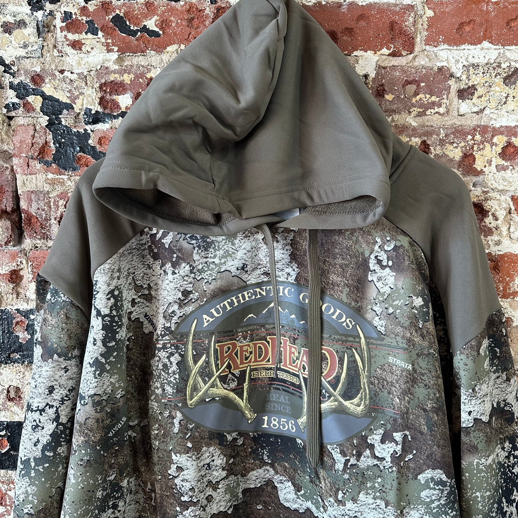 Red Head Outdoor Camo Deer Skull Hunting Pullover Hoodie Jacket Men’s Size 3XL