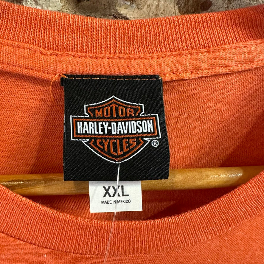Harley Davidson Men's 2XL Short Sleeve Orange T-Shirt NEW