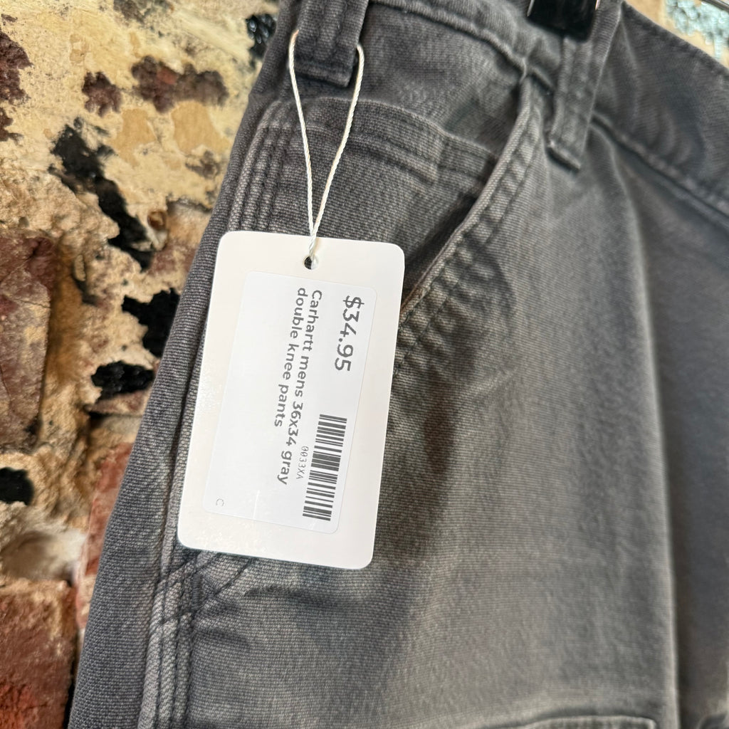 Carhartt Double Knee Gray Pants Mens 36x34