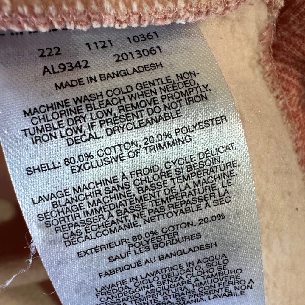 Columbia Womens Small Sweatshirt Pullover Pink Herringbone Lodge Funnel Neck