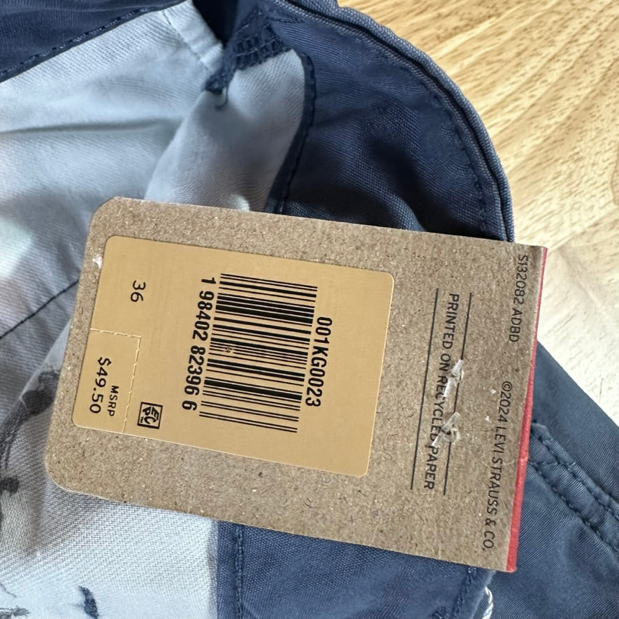 Levi's Shorts Mens 36 Cargo Blue Hiking Camping Levis NEW