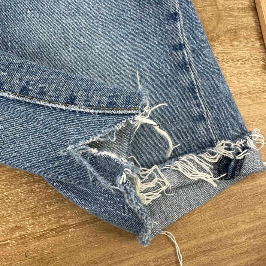 Levi's Cut Off Denim Blue Jean Shorts Womens 28 Distressed - 28x6"