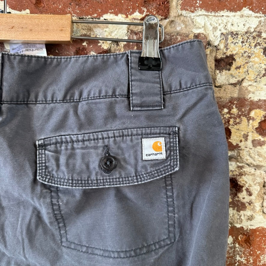 Carhartt Cargo Outdoor Canvas Shorts Womens Size 12 Gray 34x11"