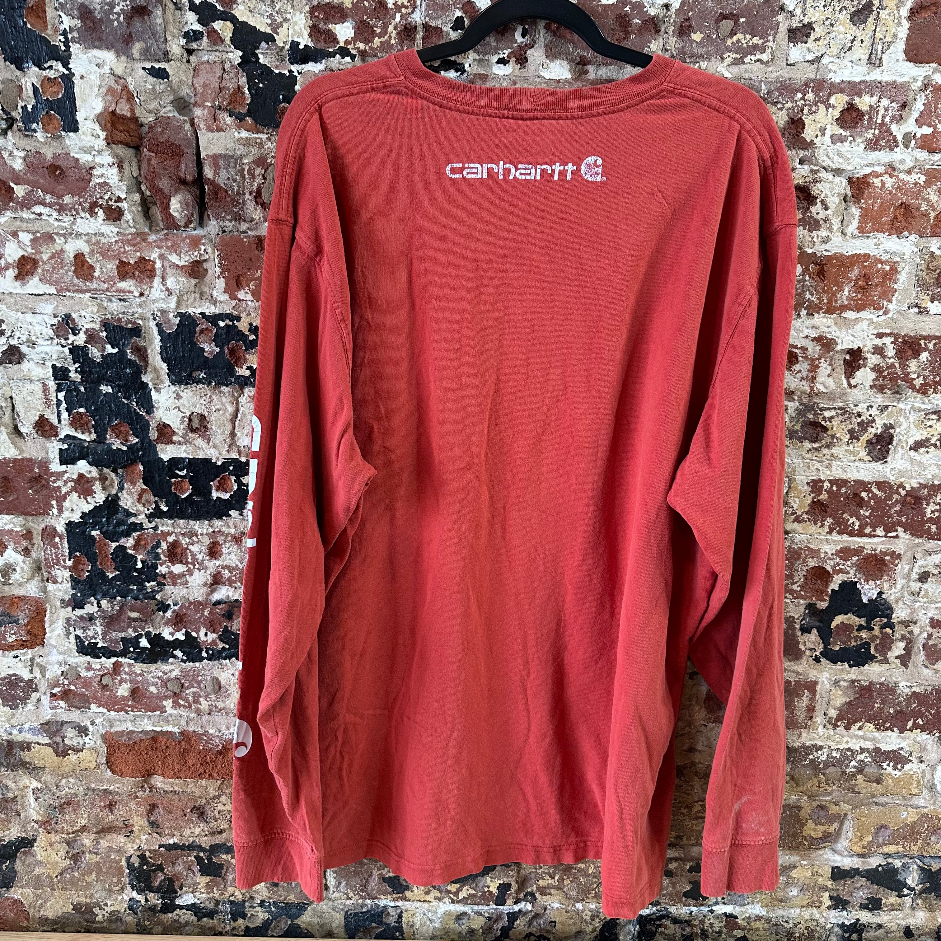 Carhartt Men's XL Original Fit Long Sleeve T Shirt Orange