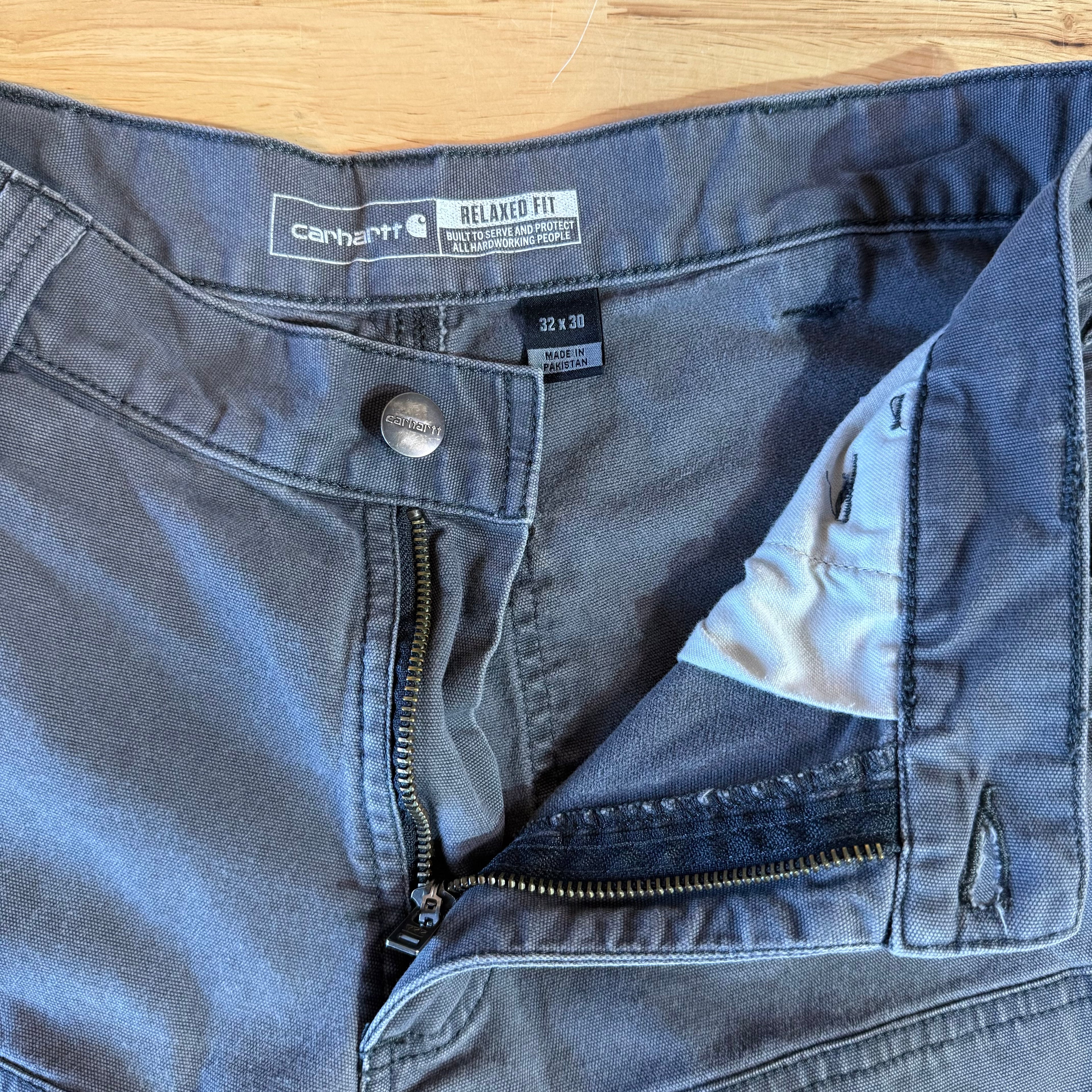 Carhartt Double Knee Gray Pants Mens 32x30