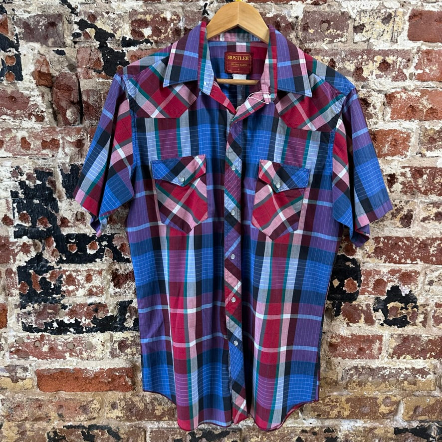 Rustler Button Up Shirt Mens Medium Western