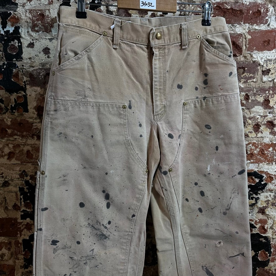 VTG 2005 Carhartt 62W Brown Mens 34x32 Double Knee Pants