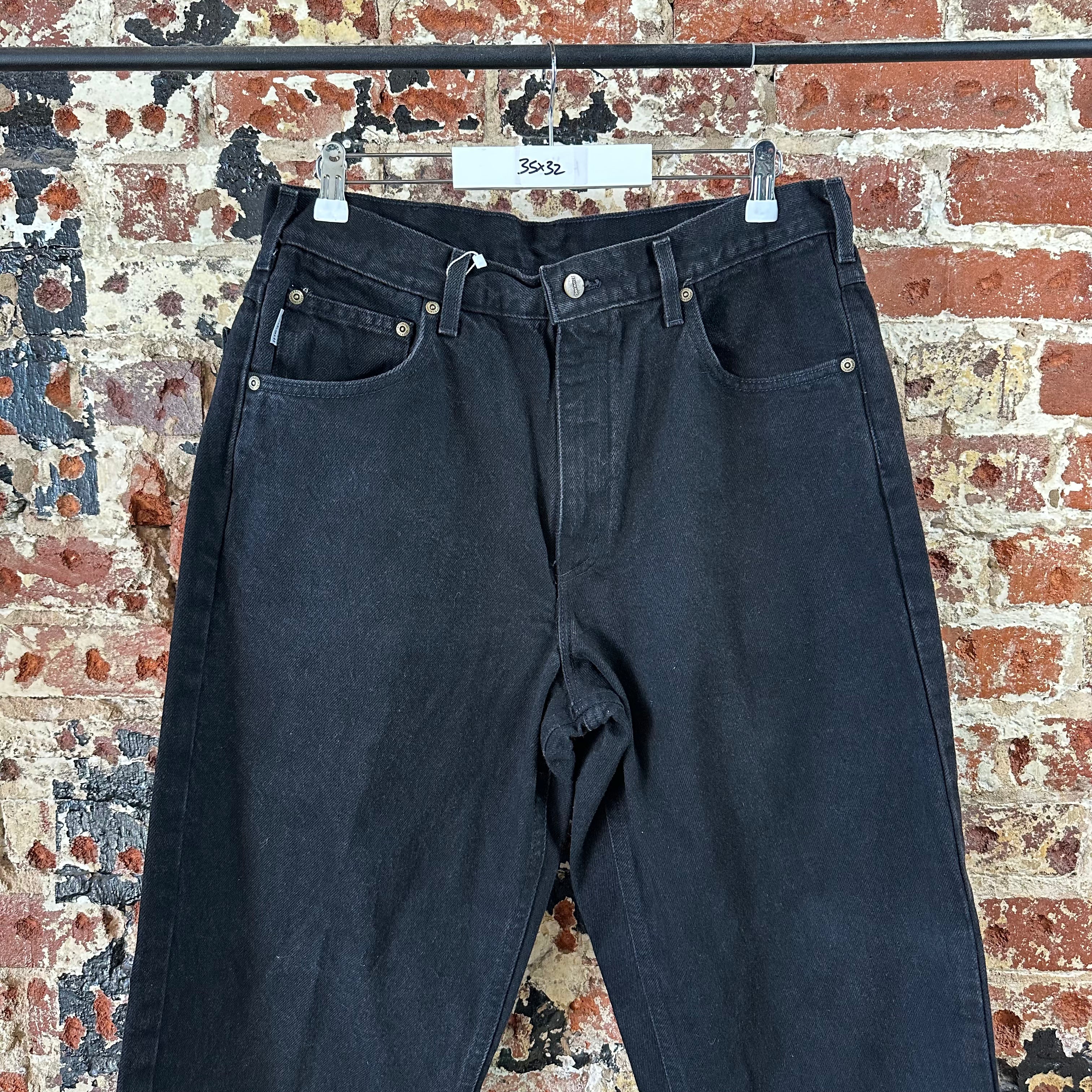 VTG Carhartt B17 Black Jeans Mens 35x32