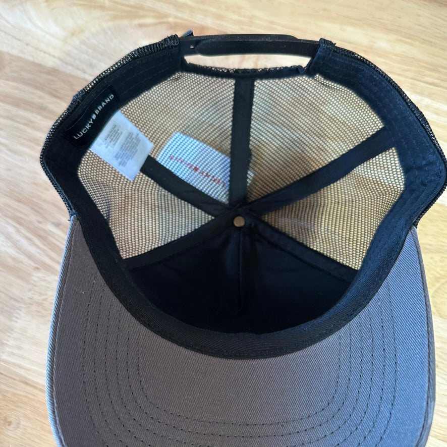 Lucky Brand Pink Floyd Dark Side of the Moon Trucker Hat Grey Black Snapback New