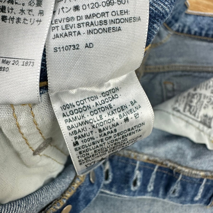 Levi's Cut Off Denim Blue Jean Shorts Womens 32 Distressed - 32x2"