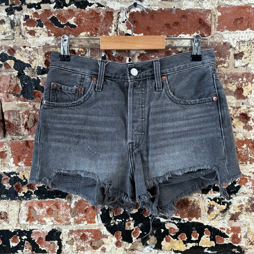 Levi's Cut off Black Jean Shorts Black Womens 25