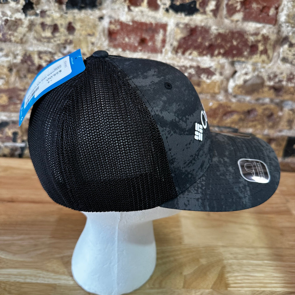 Columbia PFG Hat S/S Black Gray Camo Mesh back Logo NWT