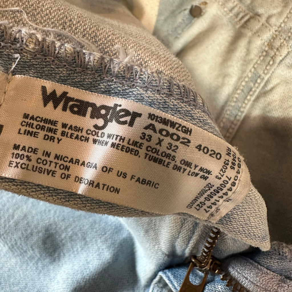 Wrangler Mens 33x32 Light Blue Jeans