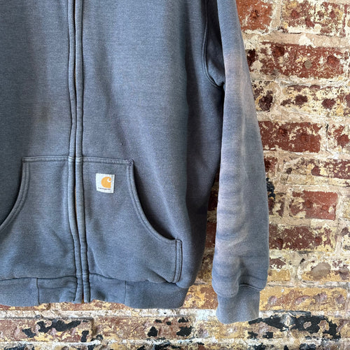 Carhartt J149 CHH Hoodie Full Zip Sweatshirt Gray Mens Size Medium Heavy Work