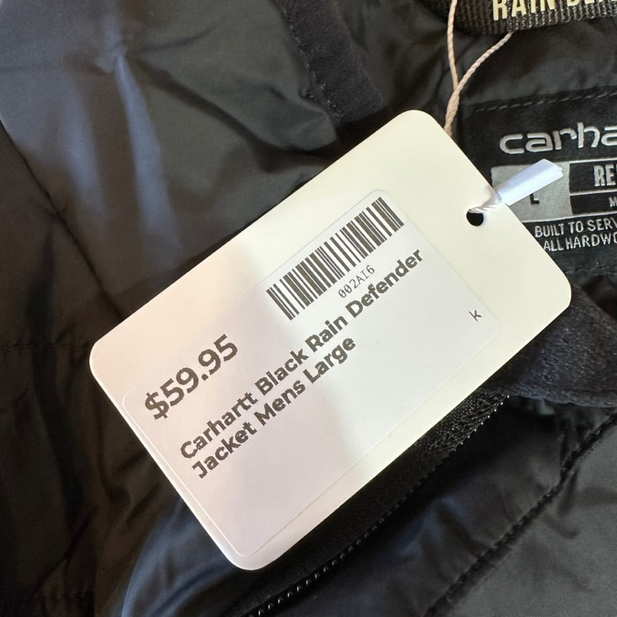 Carhartt Black Rain Defender Jacket Mens Large