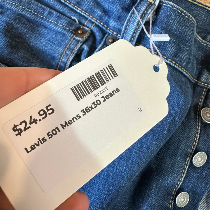 Levi's 501 Mens 36x30 Blue Jeans
