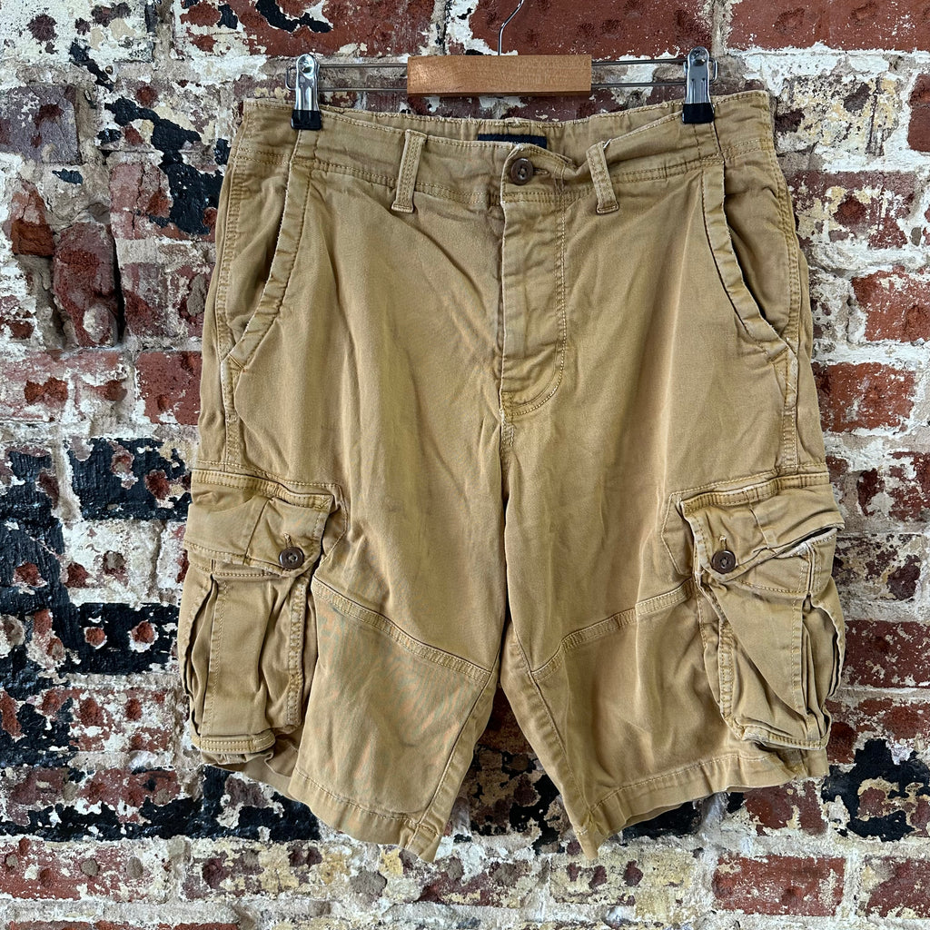 American Eagle Outfitters Longer Length Cargo Shorts Mens 33 Tan 12" inseam