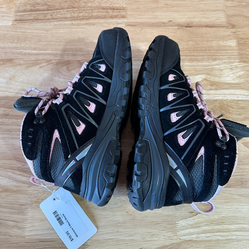 Black and Pink Womens 7 Hiking Boots