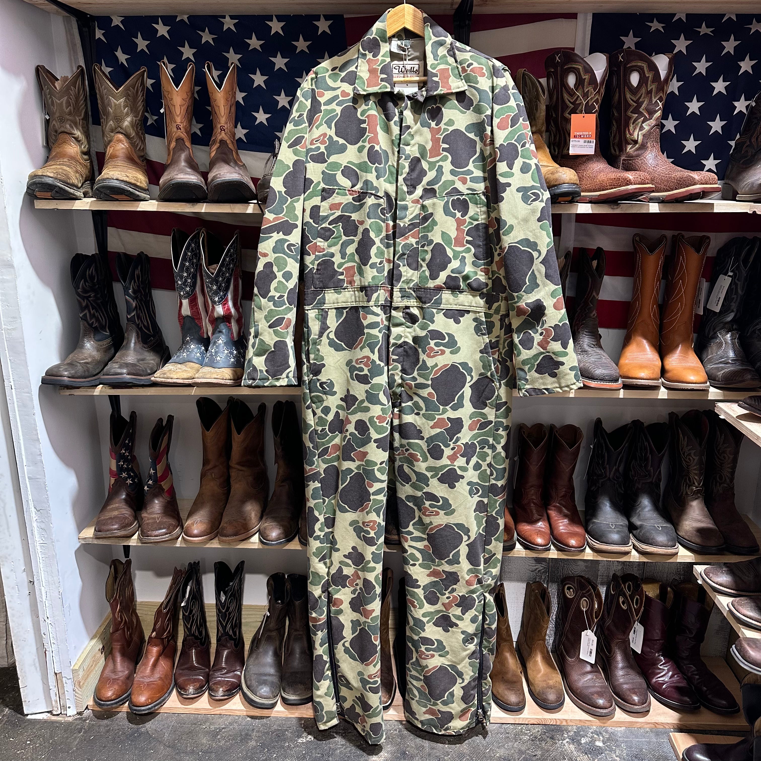 VTG Walls Mens Large Tall Camo Coveralls
