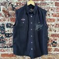 Harley Button Up Shirt Mens Medium Sleeveless