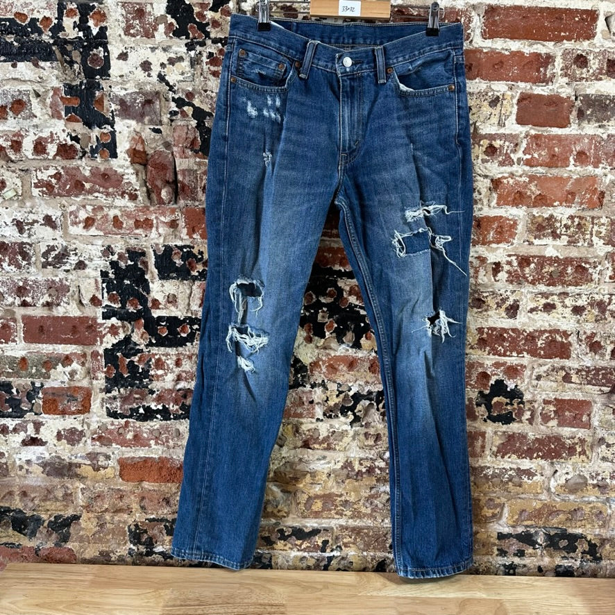 Levis Mens 511 Blue Jeans 33x32 Slim Fit Modern Denim Levi's Distressed