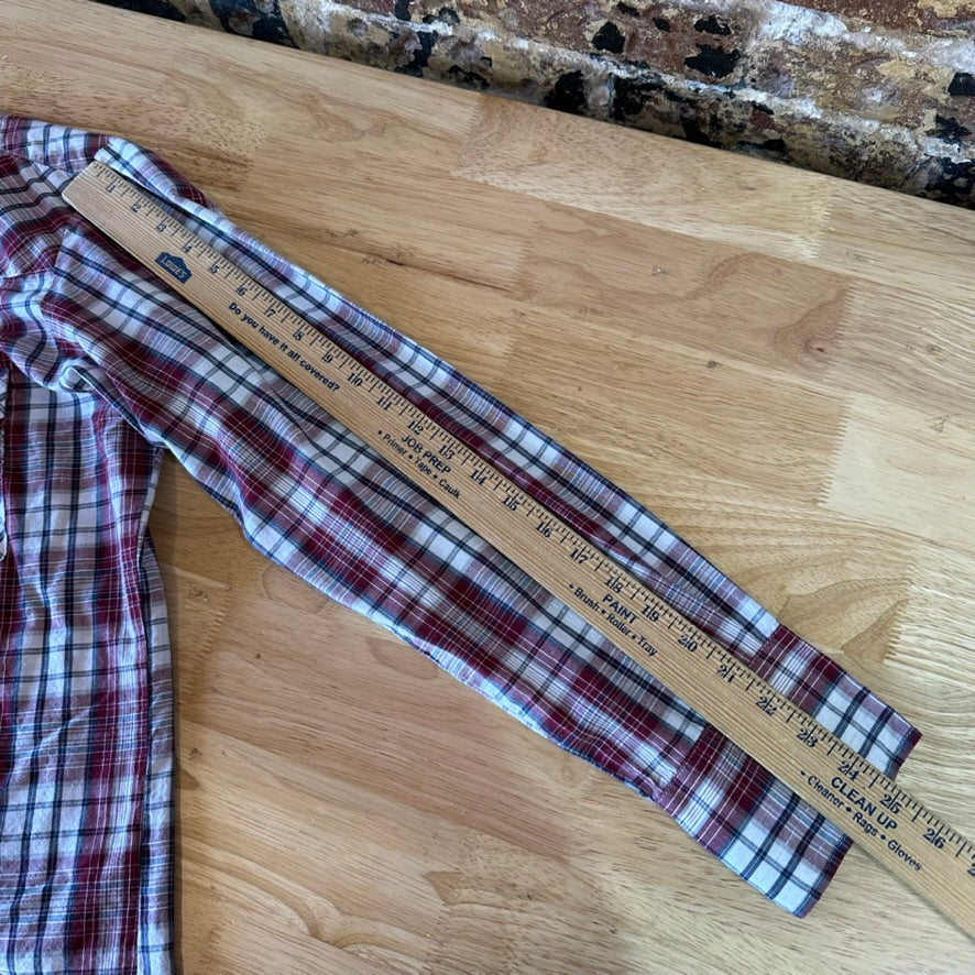 Roper Pearl Snap Shirt Men's Large Red Plaid Western Long Sleeve Pocket