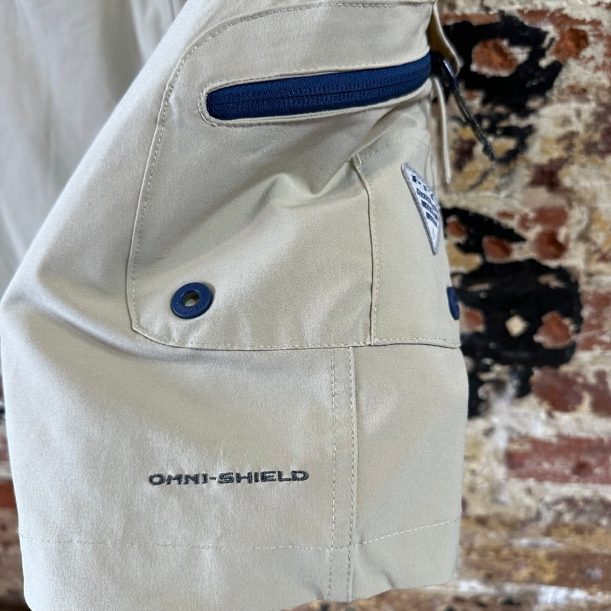 Columbia PFG Shorts Mens 34 Tan Fishing Outdoor Hiking 9.5" inseam