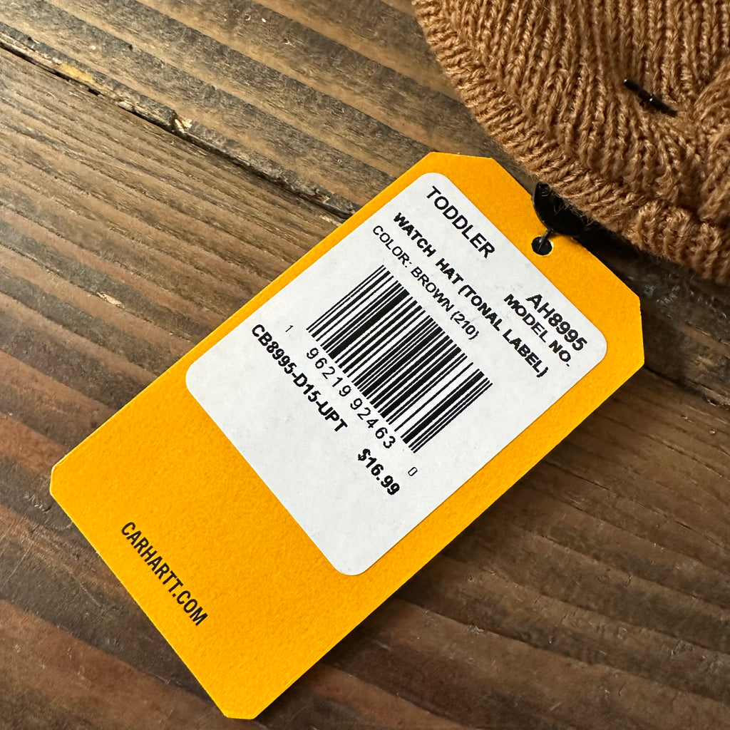 Carhartt TODDLER Beanie Hat Acrylic Winter Pull On Knit Cap Brown NWT