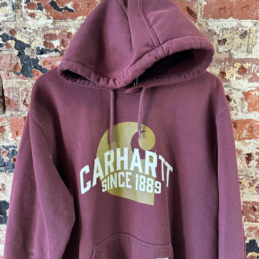 Carhartt Men's Large Graphic Hoodie Loose Fit Workwear Purple