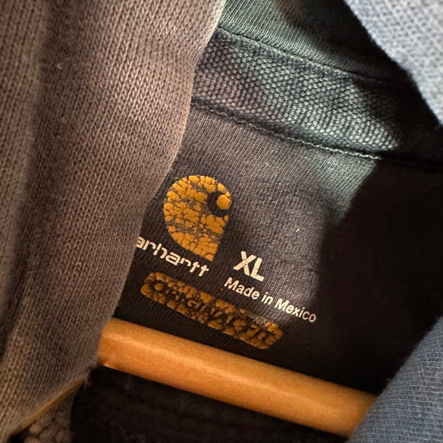 Carhartt Blue Hoodie Sweatshirt Mens XL