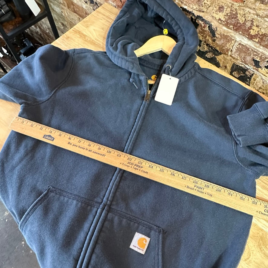 Carhartt Blue Zip up Sweatshirt Mens Medium